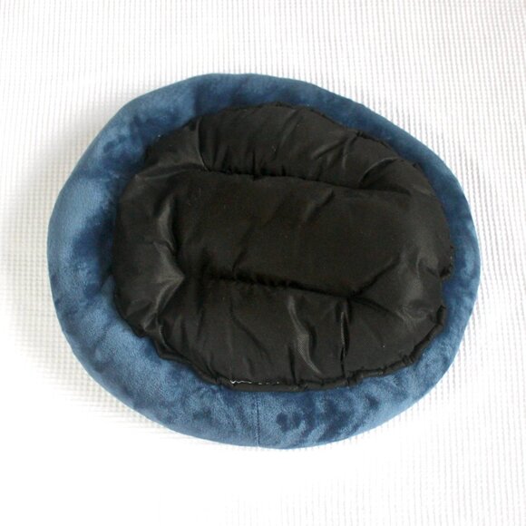 Dark Blue Plush Circle Cat Bed - Picture 5 of 5